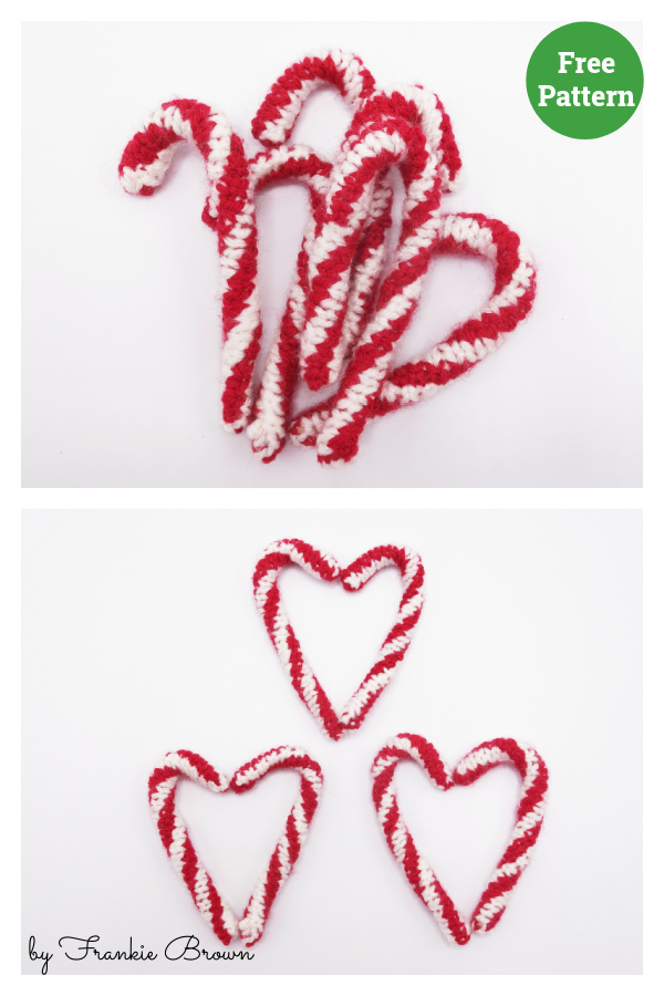 Christmas Candy Canes Free Knitting Pattern