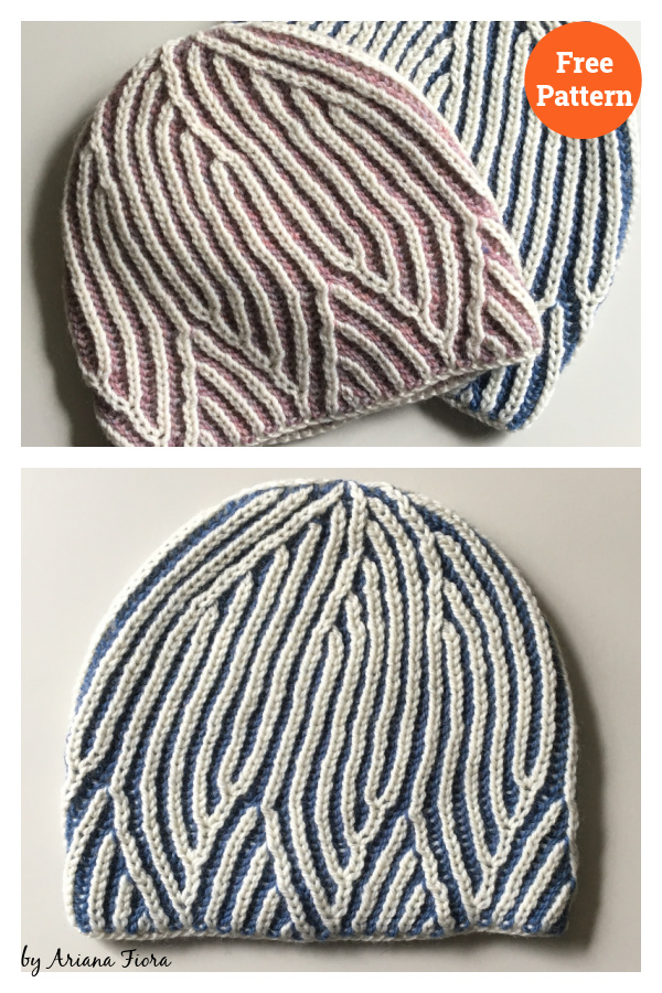 Triangles Brioche Hat Free Knitting Pattern