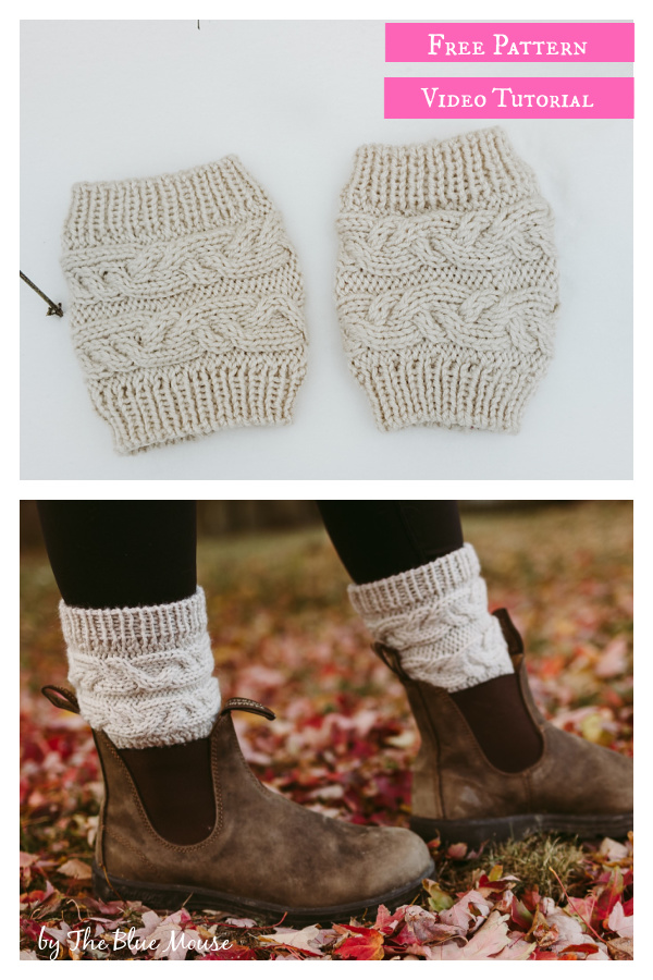 Cable Boot Cuffs Free Knitting Pattern and Video Tutorial