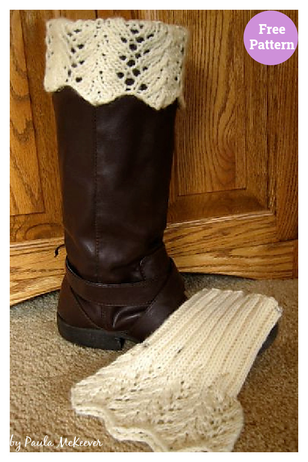 Feather Lace Boot Topper Free Knitting Pattern