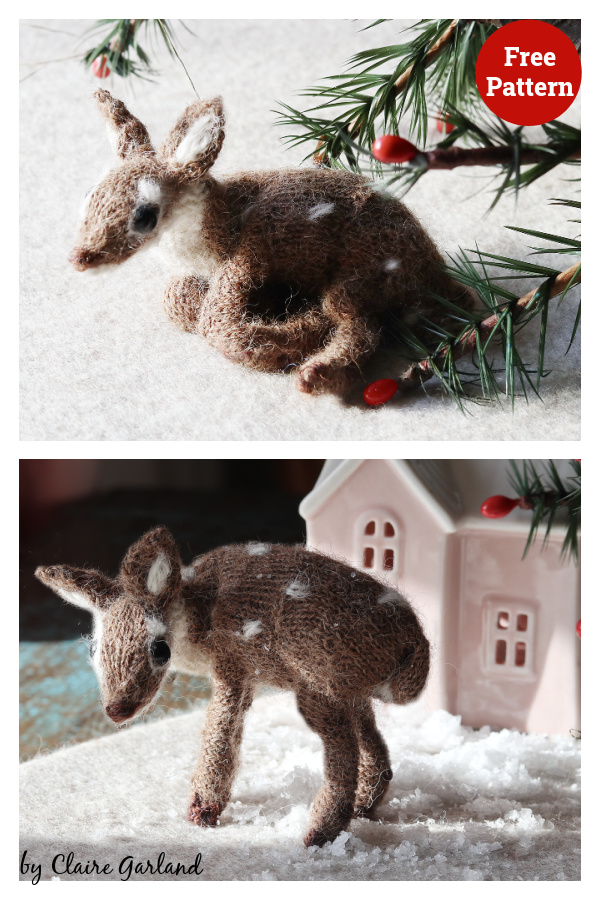 Miniature Fallow Deer Free Knitting Pattern