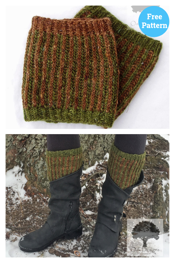 Reversible Brioche Boot Cuffs Free Knitting Pattern