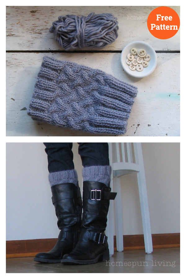 Stockinette Cable Boot Cuff Free Knitting Pattern