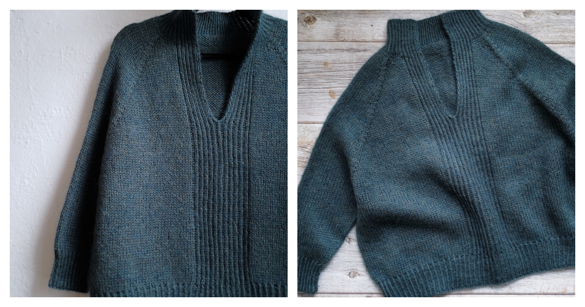 Turtle Dove V-neck Pullover Free Knitting Pattern