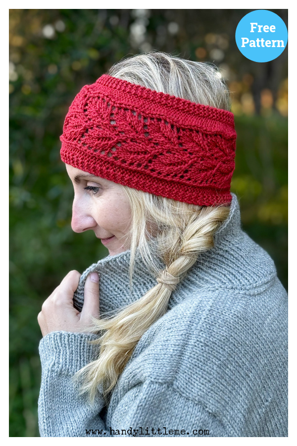 Falling Leaves Headband Free Knitting Pattern