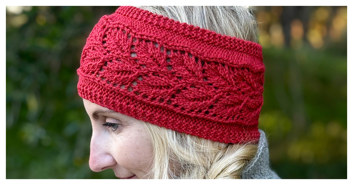 Falling Leaves Headband Free Knitting Pattern