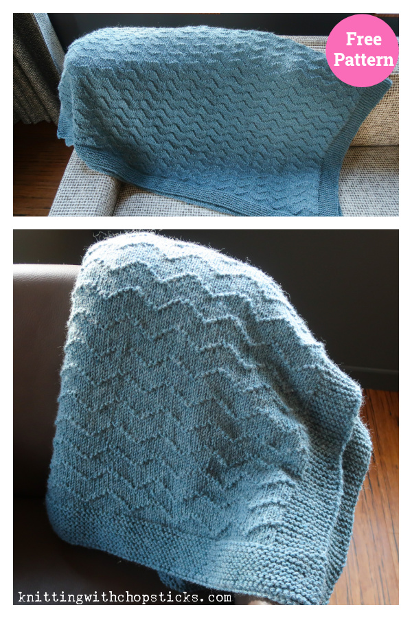 Waves Blanket Free Knitting Pattern