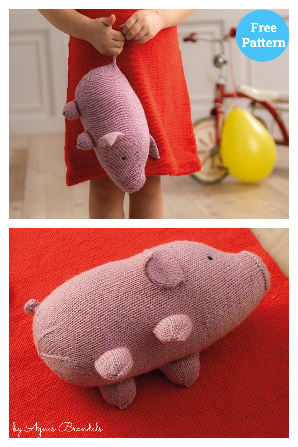 Pig Stuffie Free Knitting Pattern 