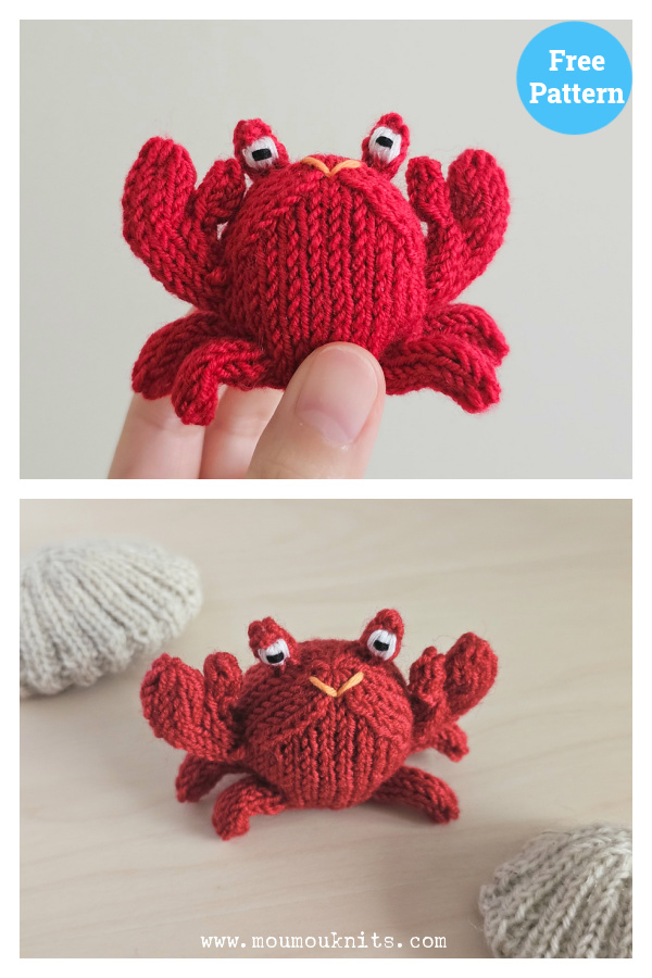 Pinchy the Crab Free Knitting Pattern