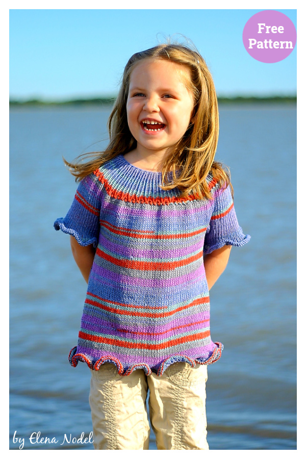 Ruffled Summer Top Free Knitting Pattern