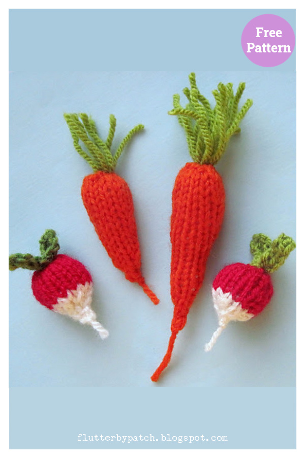 Carrot and Raddish Free Knitting Pattern