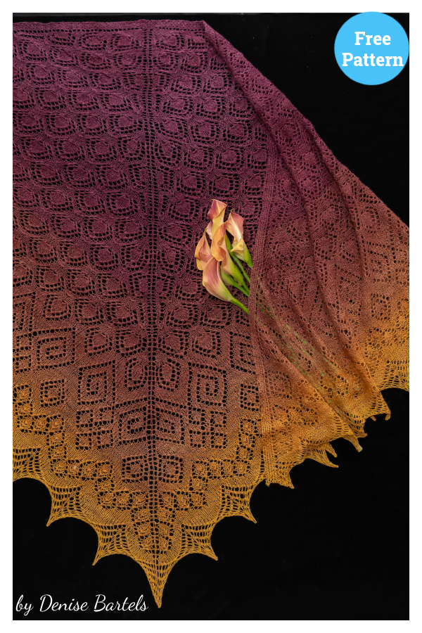 Dragon Flower Shawl Free Knitting Pattern