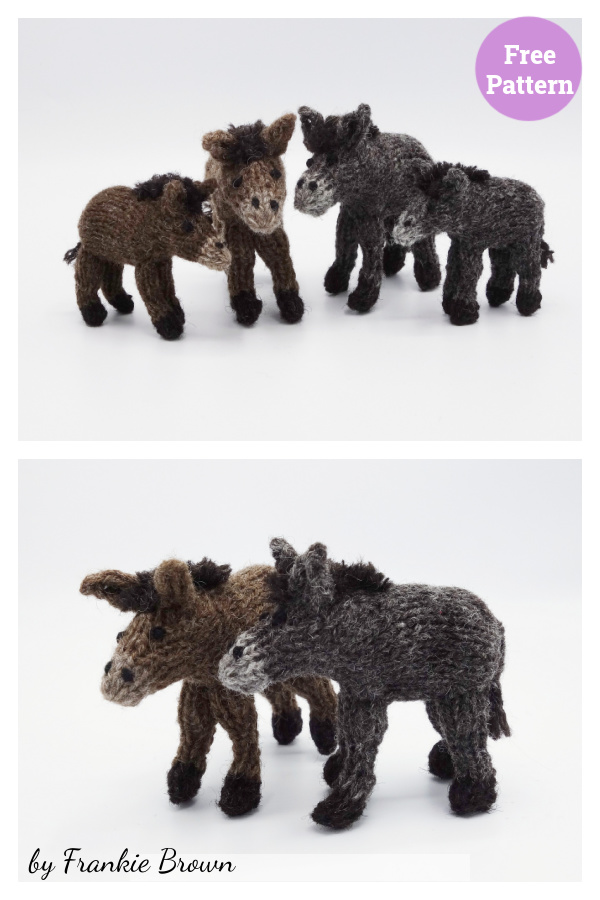 Little Donkeys Free Knitting Pattern