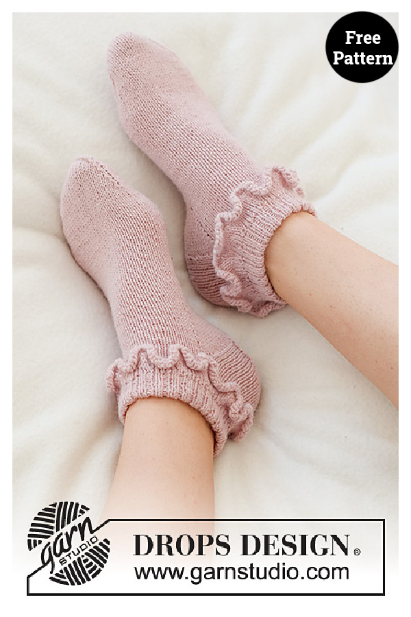 Rosy Ruffles Socks Free Knitting Pattern