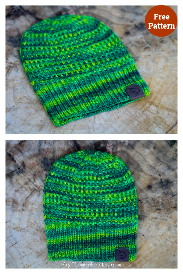 Simple Slipped Textured Hat Free Knitting Pattern