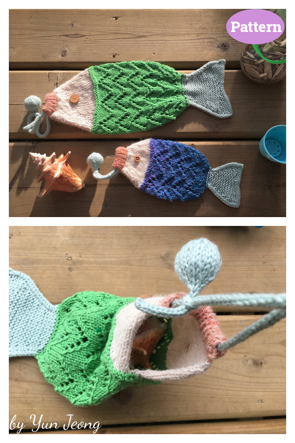 Fish Pouches Knitting Pattern
