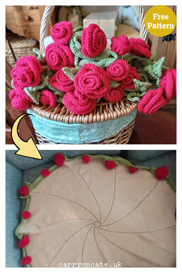 Rose Bouquet Blanket Free Knitting Pattern
