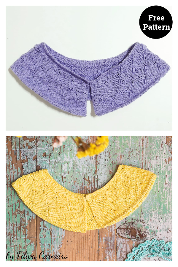Dandelion Stitch Collar Free Knitting Pattern