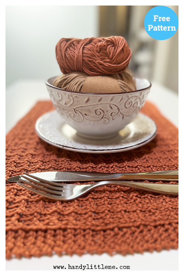 Easy Cotton Placemat Free Knitting Pattern 