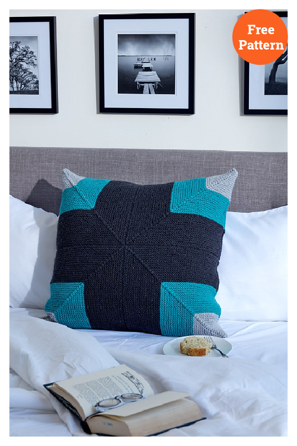 Mighty Mitered Pillow Free Knitting Pattern