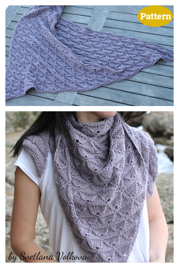 Purple Dandelion Shawl Knitting Pattern