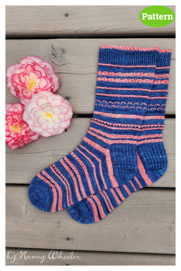 Stitchery Sampler Socks Knitting Pattern