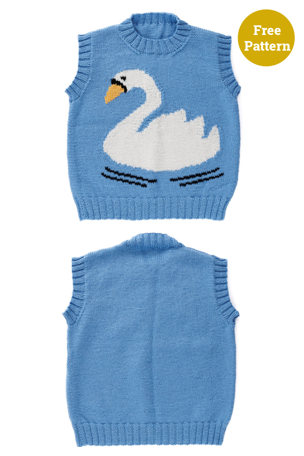 Swan Vest Free Knitting Pattern