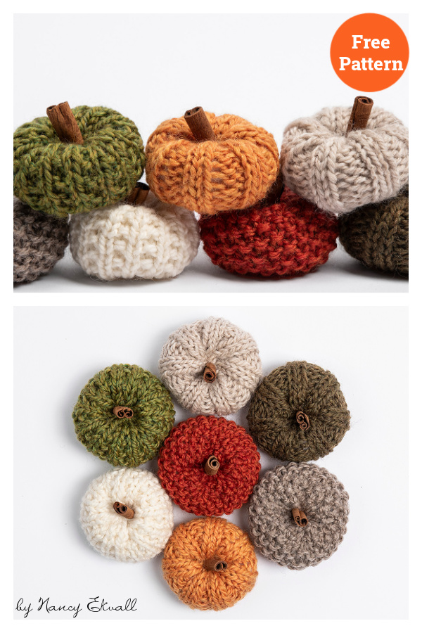Fall Festival Mini Pumpkins Free Knitting Pattern
