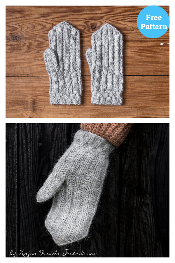 Folklig Ribbed Mittens Free Knitting Pattern