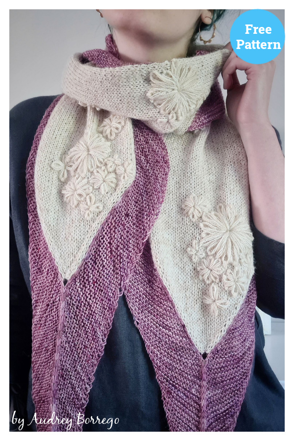 Ovid Embroidered Scarf Free Knitting Pattern