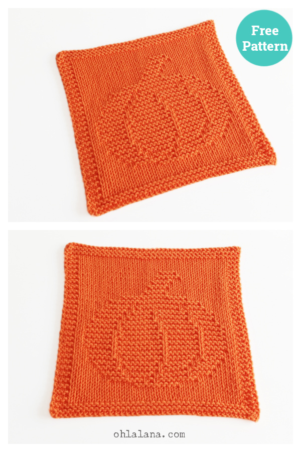 Pumpkin Dishcloth Free Knitting Pattern