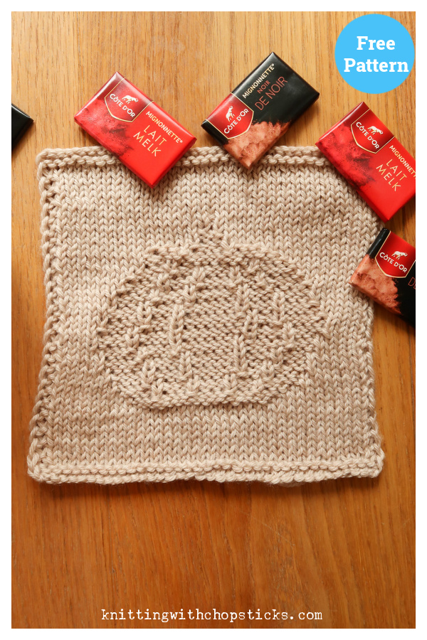Pumpkin Texture Square Free Knitting Pattern