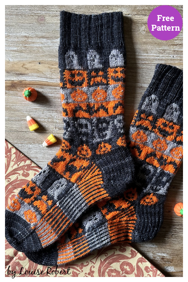 Haunted Heels Socks Free Knitting Pattern