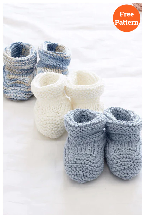 Baby's Booties Free Knitting Pattern