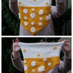 Big Embroidered Flowers Bandana Cowl Free Knitting Pattern