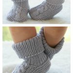 Cable Baby Booties Free Knitting Pattern