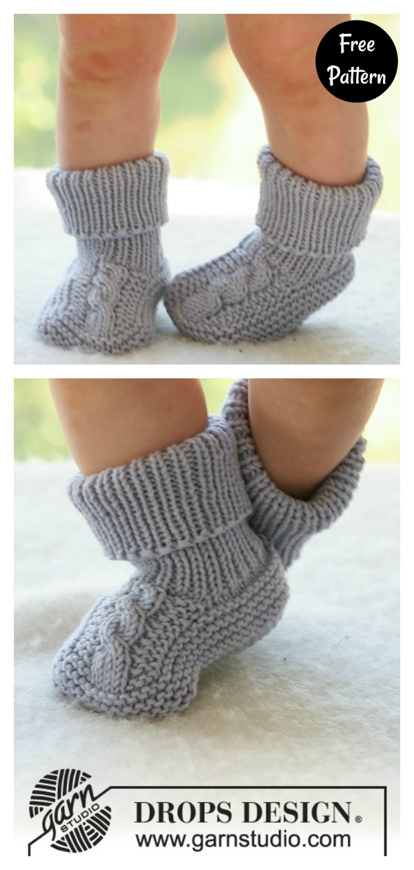 Cable Baby Booties Free Knitting Pattern
