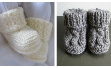 Cable Baby Booties Knitting Patterns