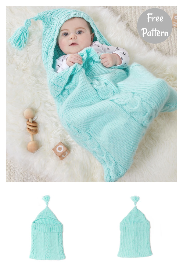 Cabled Baby Bunting Free Knitting Pattern
