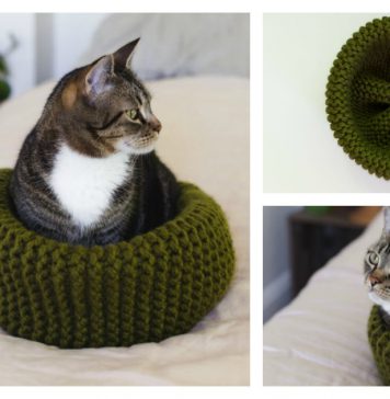 Cat Bed Free Knitting Pattern
