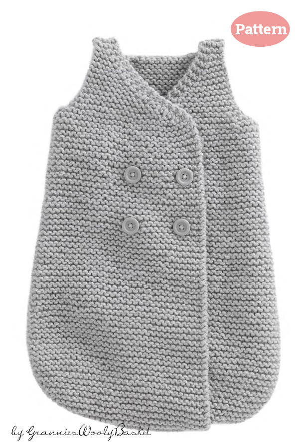 Easy Baby Garter Stitch Cocoon Knitting Pattern