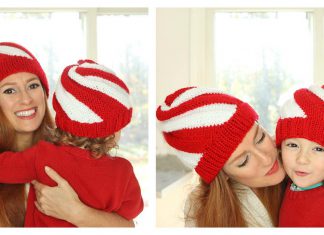Easy Candy Cane Swirl Hat Free Knitting Pattern