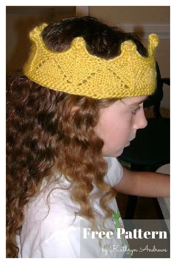 Elegant Crown Free Knitting Pattern