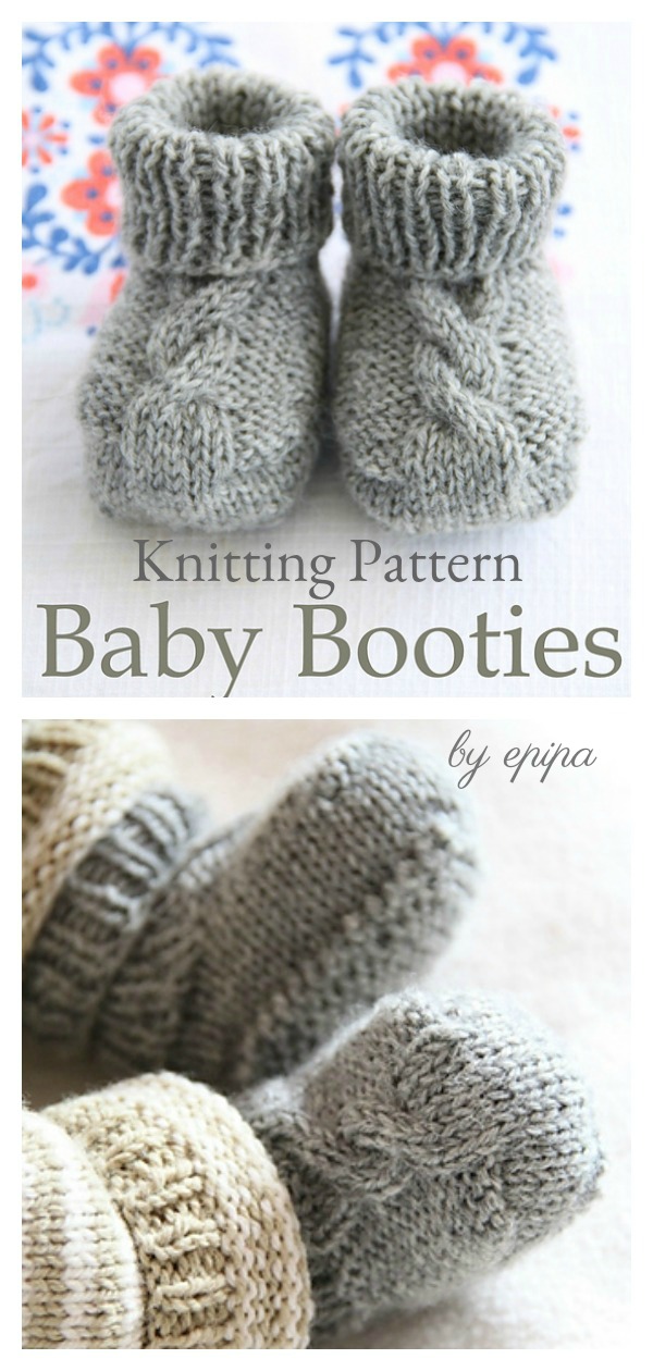 Epipa Cable Baby Booties Knitting Pattern