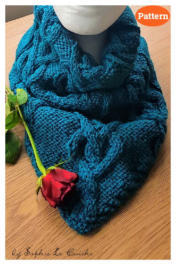 I Heart Cables Bandana Cowl Knitting Pattern