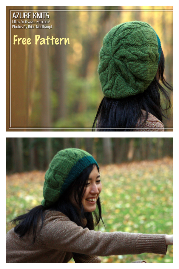 Quick Cable Slouch Hat Free Knitting Pattern