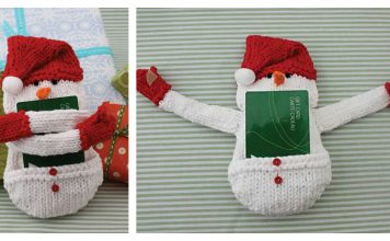Snowman Gift Card Cozy Free Knitting Pattern