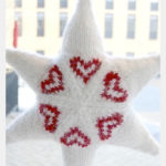Star With Hearts Ornament Free Knitting Pattern