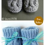 Two Needle Cable Baby Booties Free Knitting Pattern