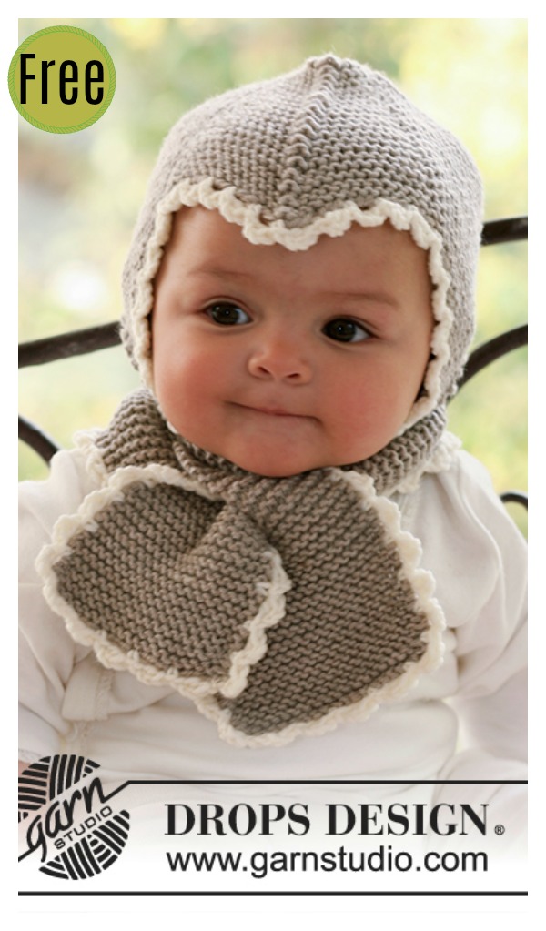 Baby Hat and Scarf All in One Free Knitting Pattern 